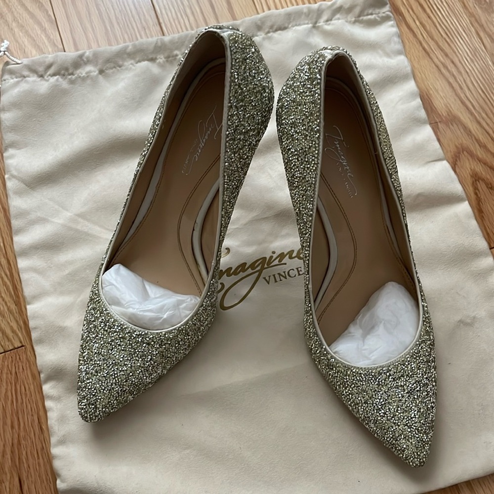 Vince Camuto Crystal Silver Wedding Pump